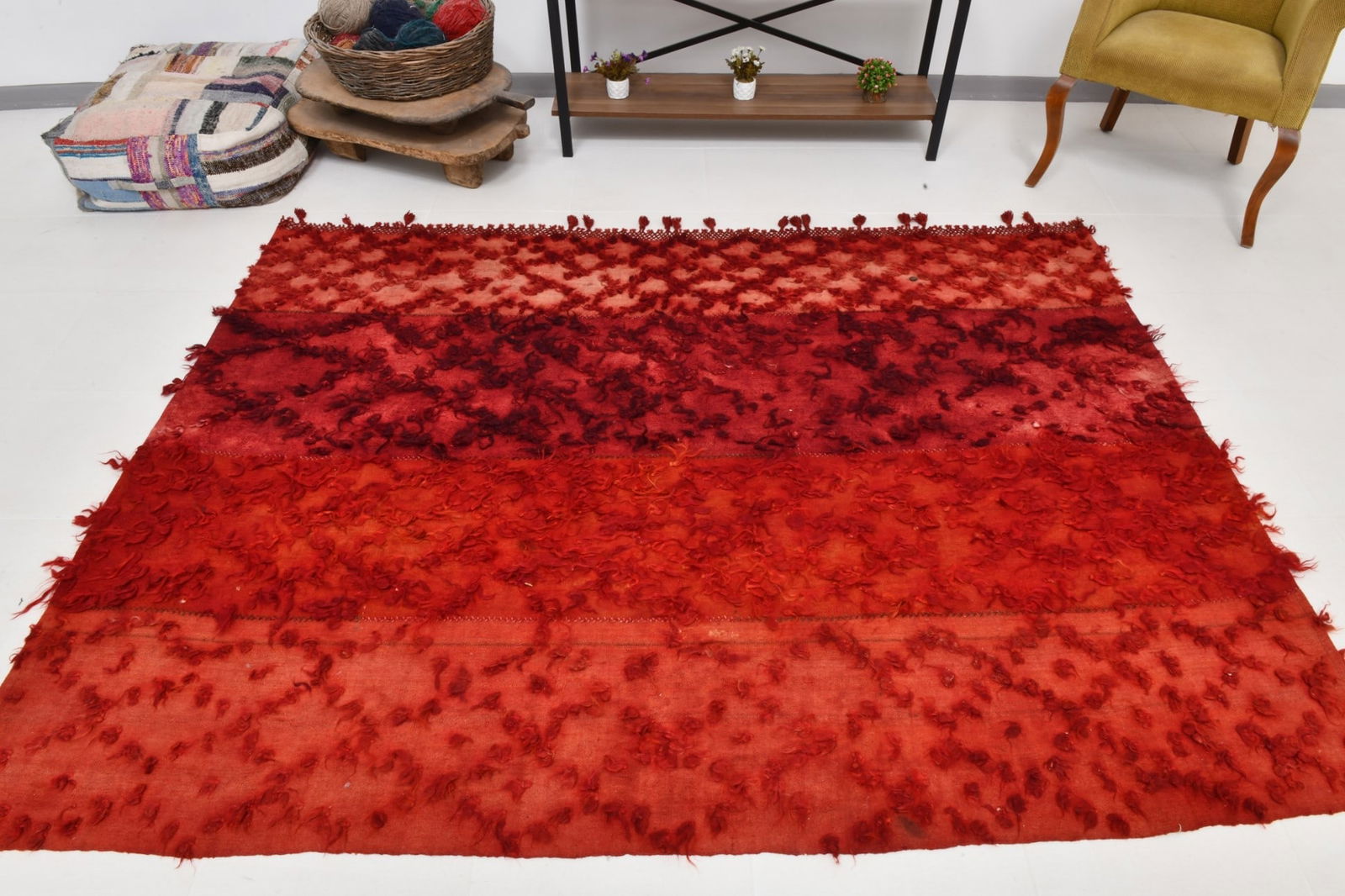 5'7'' x 7'6'' Tulu Filikli Kilim Rug - 70209 - 3