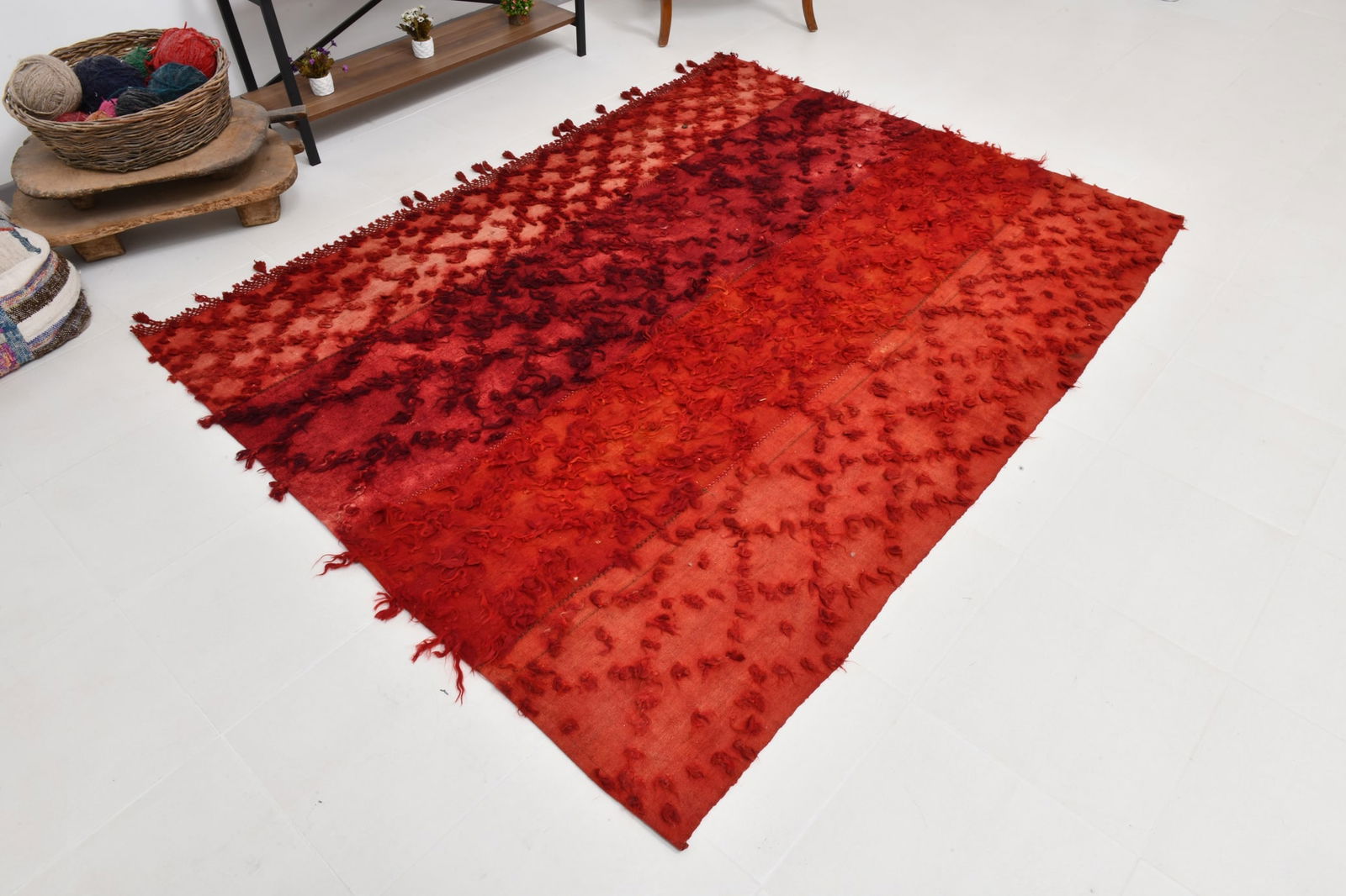 5'7'' x 7'6'' Tulu Filikli Kilim Rug - 70209 - 4