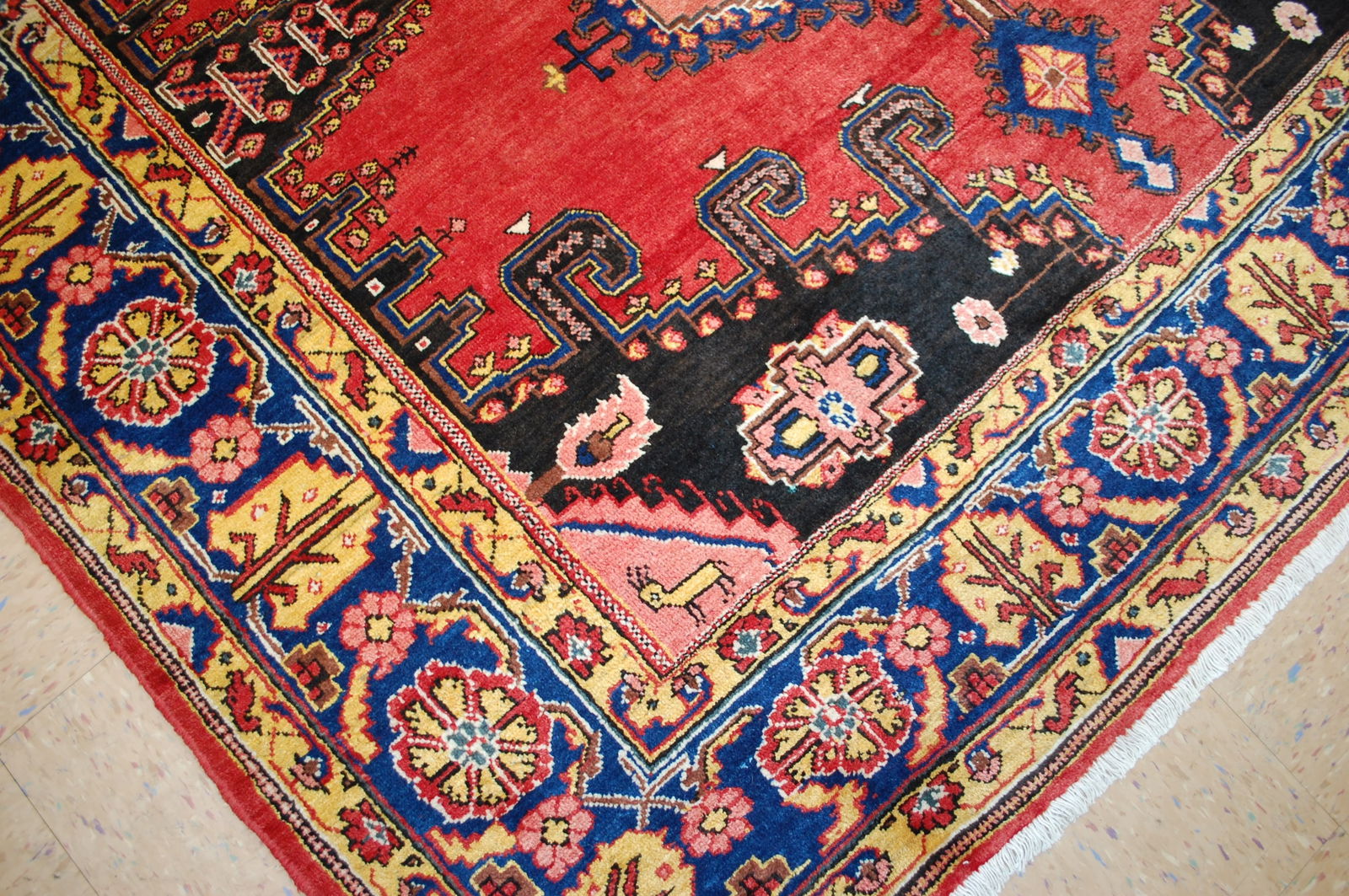 OLD,ANTIQUE CAUCASIAN RUG 10'2" X 7'6" - 14