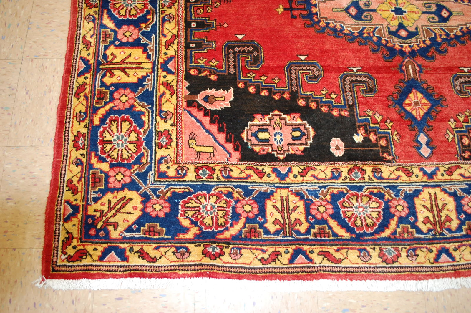 OLD,ANTIQUE CAUCASIAN RUG 10'2" X 7'6" - 6