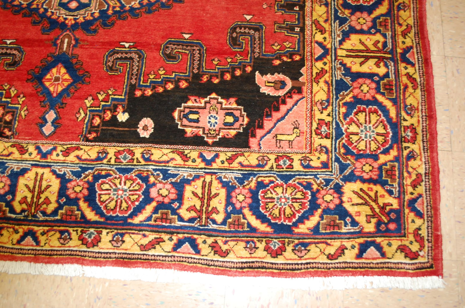 OLD,ANTIQUE CAUCASIAN RUG 10'2" X 7'6" - 7