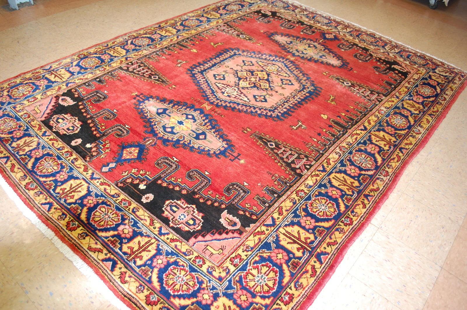 OLD,ANTIQUE CAUCASIAN RUG 10'2" X 7'6" - 8