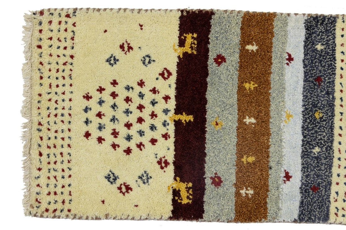 Multicolored Tribal 1'4X4 Indo-Gabbeh Oriental Rug - 10