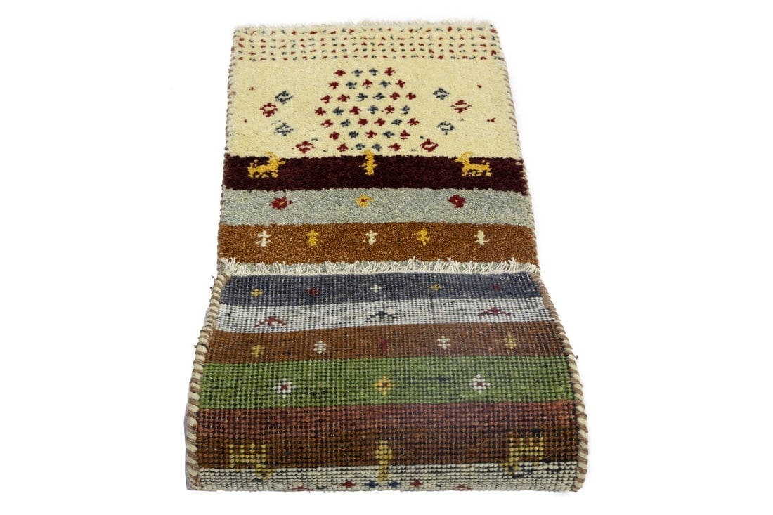 Multicolored Tribal 1'4X4 Indo-Gabbeh Oriental Rug - 13