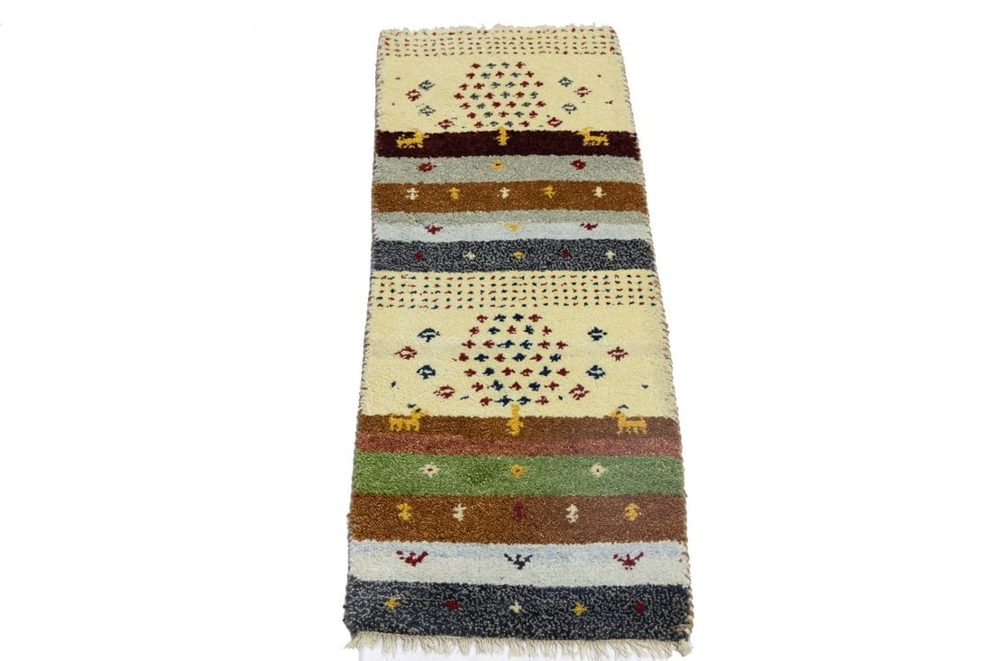 Multicolored Tribal 1'4X4 Indo-Gabbeh Oriental Rug - 2