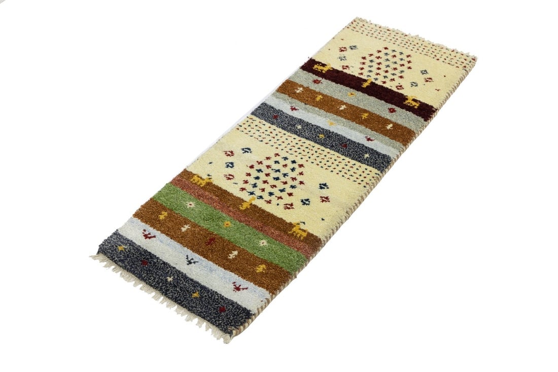 Multicolored Tribal 1'4X4 Indo-Gabbeh Oriental Rug - 3