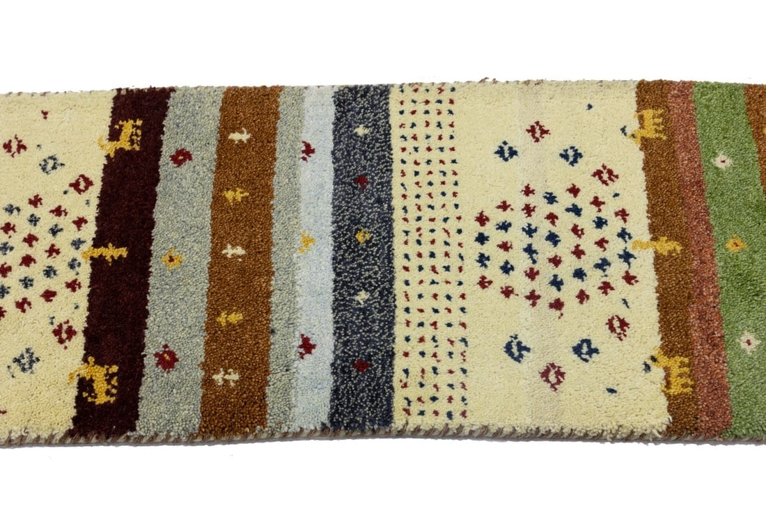 Multicolored Tribal 1'4X4 Indo-Gabbeh Oriental Rug - 7