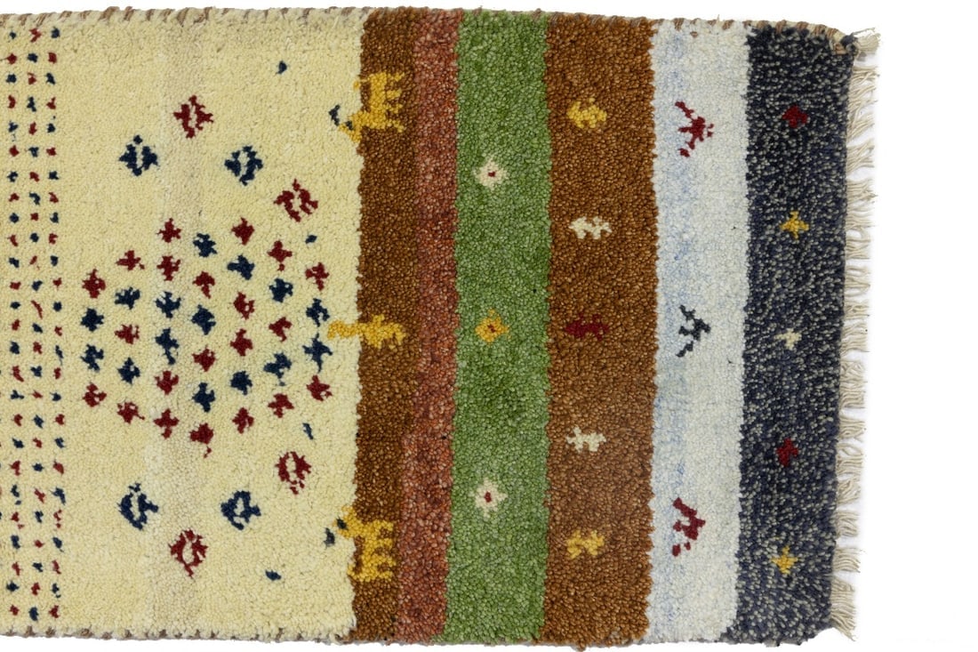 Multicolored Tribal 1'4X4 Indo-Gabbeh Oriental Rug - 9