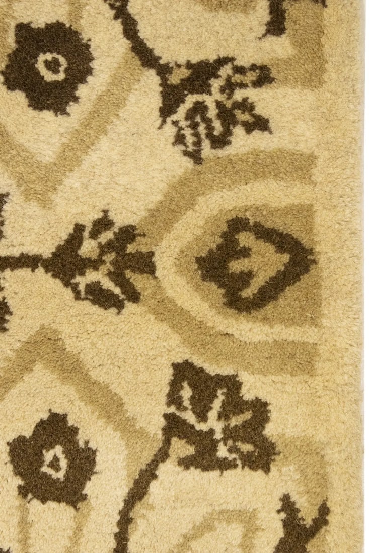 Cream Brown Floral 5X8 Hand-Tufted Modern Rug - 12