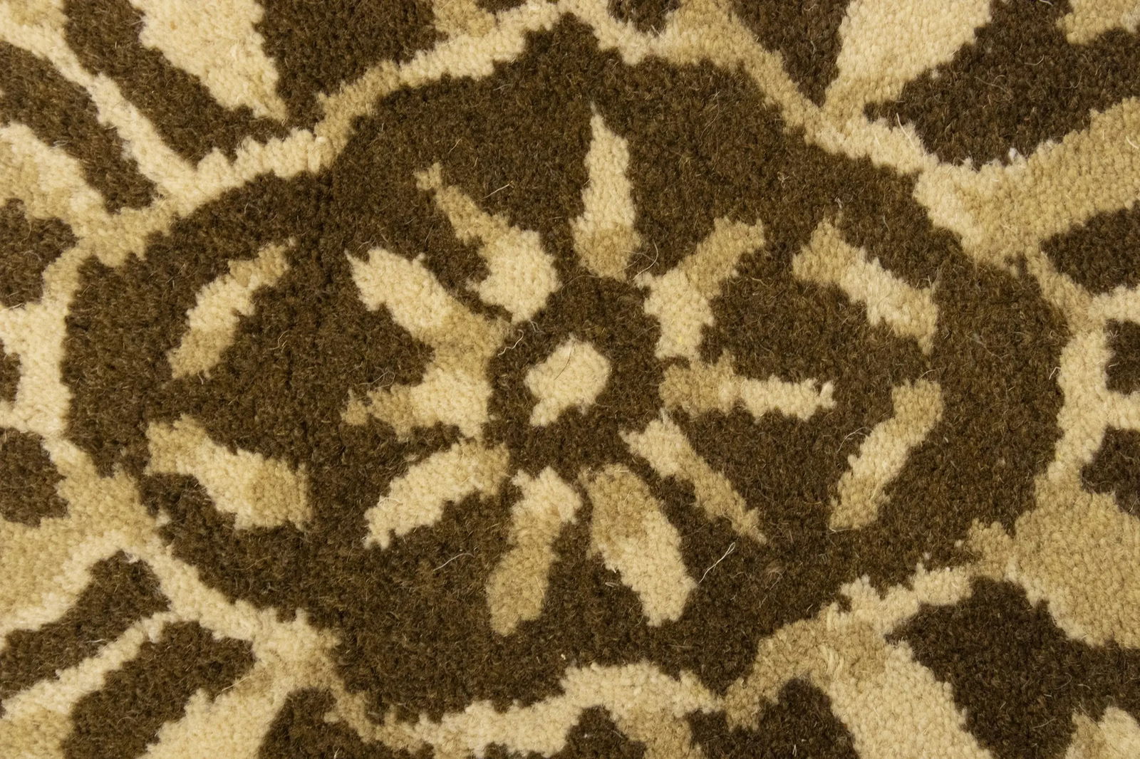 Cream Brown Floral 5X8 Hand-Tufted Modern Rug - 8