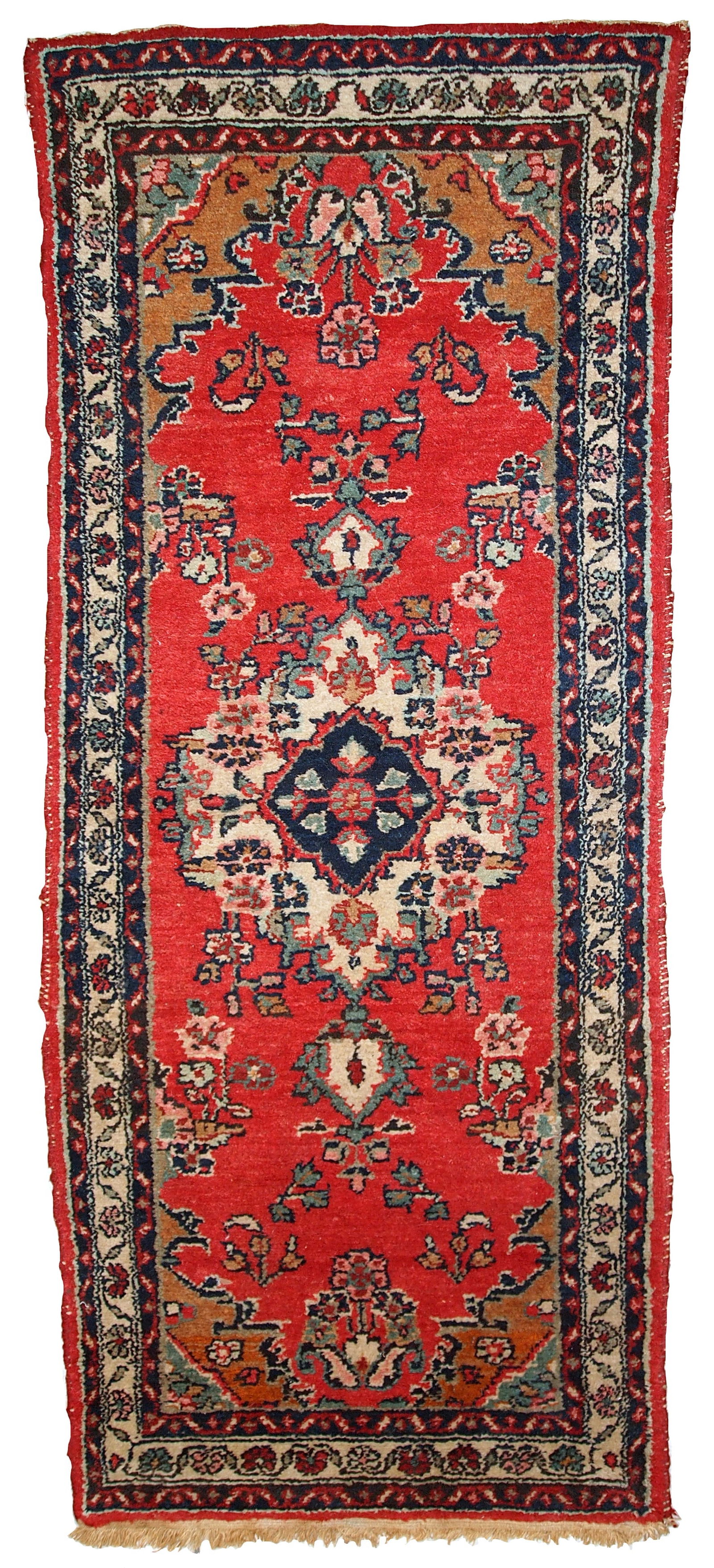 Handmade vintage Persian Hamadan runner 2.6' x 6.3' (81cm x 194cm) 1960s (1 of 11)