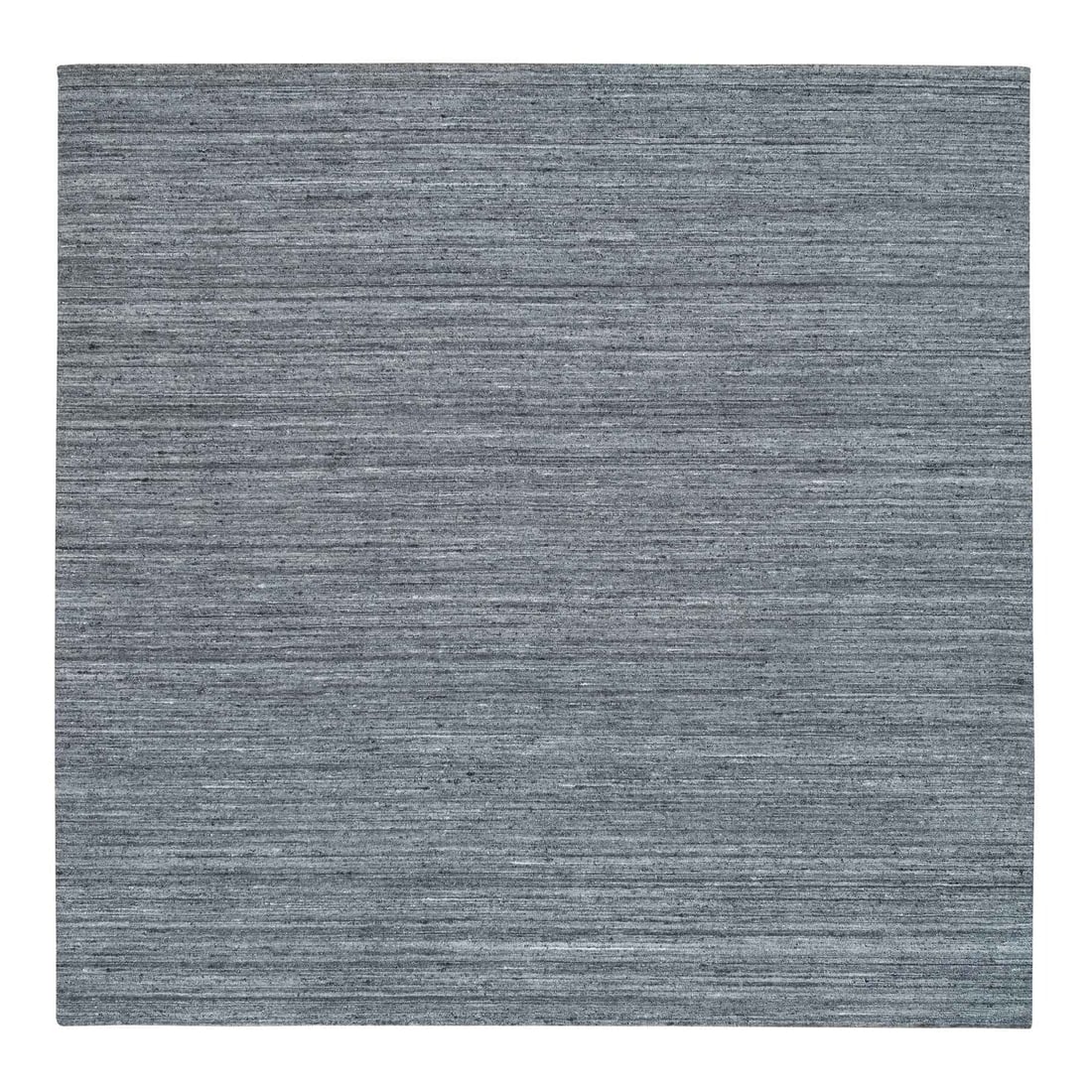Arsenic Gray, Soft Wool Hand Loomed, Modern Striae Design, Square Rug (1 of 11)