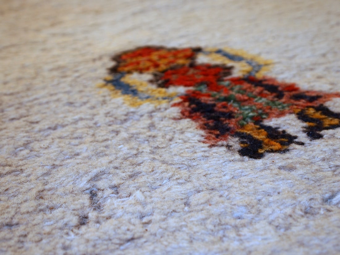 Handmade vintage Persian Gabbeh rug 4.6' x 7' ( 140cm x 215cm ) 1960 - 12