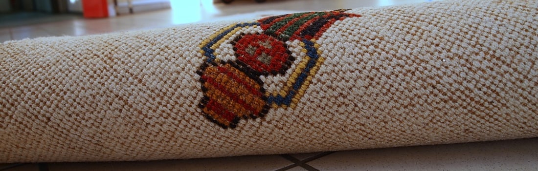 Handmade vintage Persian Gabbeh rug 4.6' x 7' ( 140cm x 215cm ) 1960 - 15