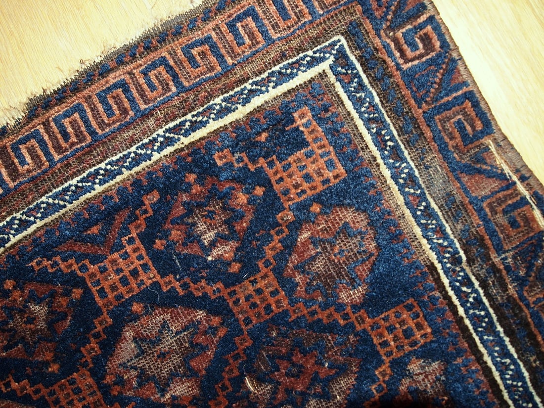 Handmade antique collectible Afghan Baluch bag face 1.7' x 2' ( 54cm x 62cm ) 1900s - 3