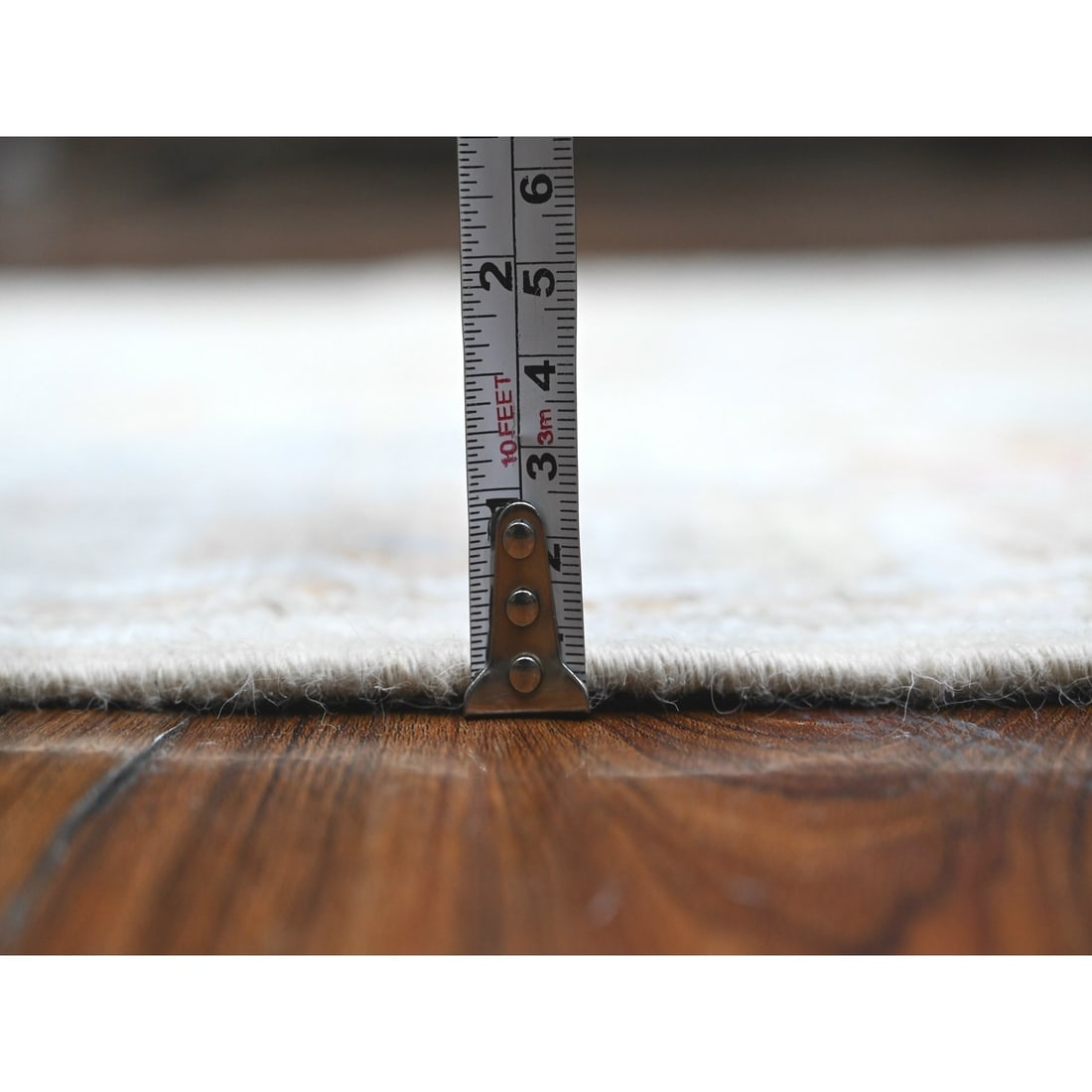 White Sand Afghan Angora Oushak Wool Weft Runner Oriental Rug - 5