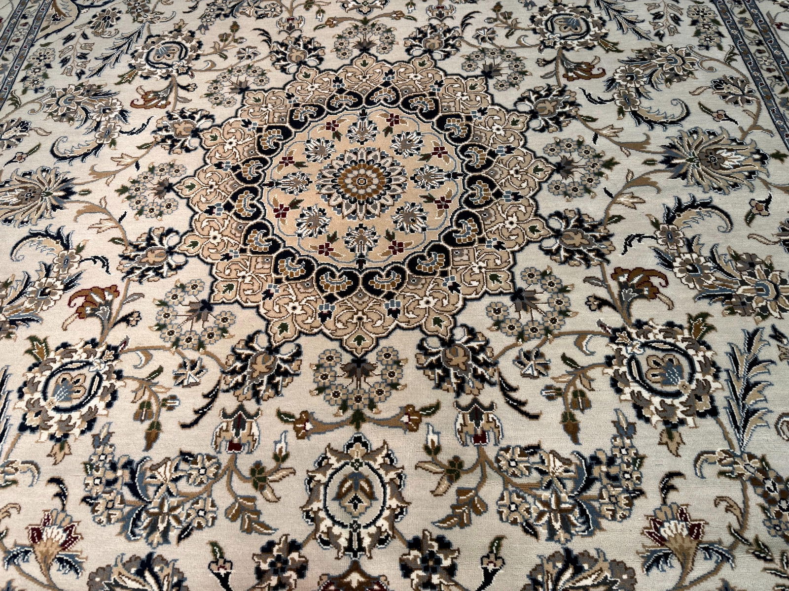 FINE SILK & WOOL KASHAN RUG 9x12 - 2