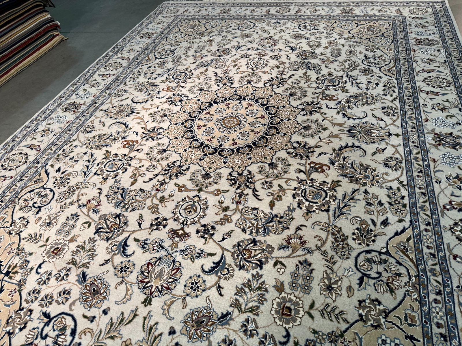 FINE SILK & WOOL KASHAN RUG 9x12 - 6