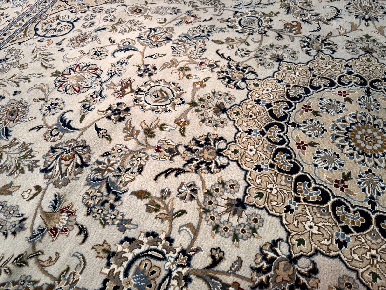 FINE SILK & WOOL KASHAN RUG 9x12 - 8