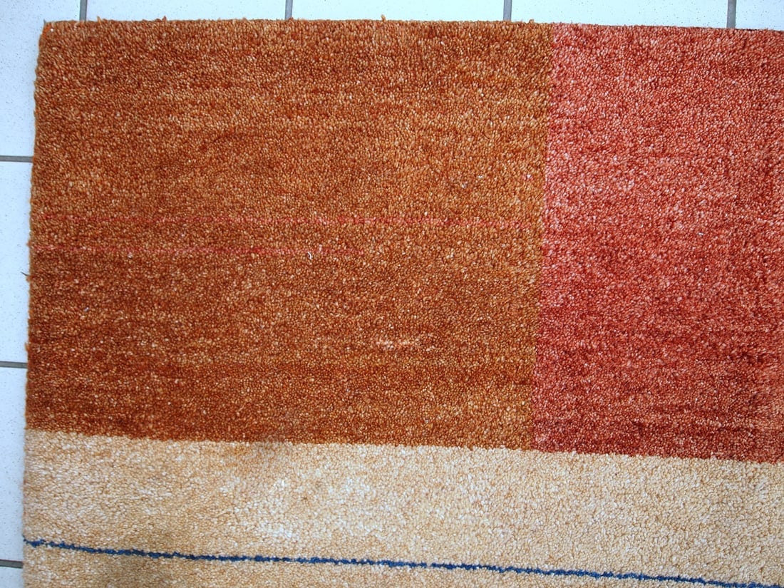 Handmade vintage Persian Gabbeh rug 6.5' x 9.8' (200cm x 300cm) 1980s - 4