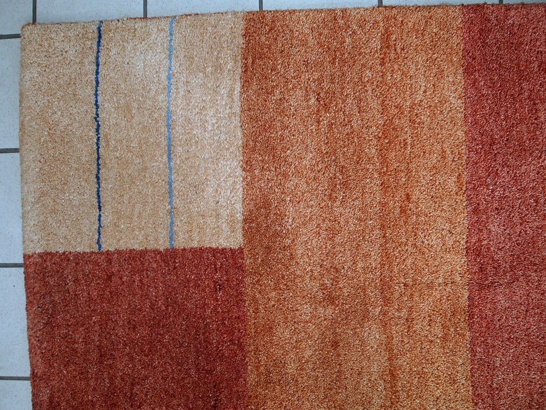 Handmade vintage Persian Gabbeh rug 6.5' x 9.8' (200cm x 300cm) 1980s - 7