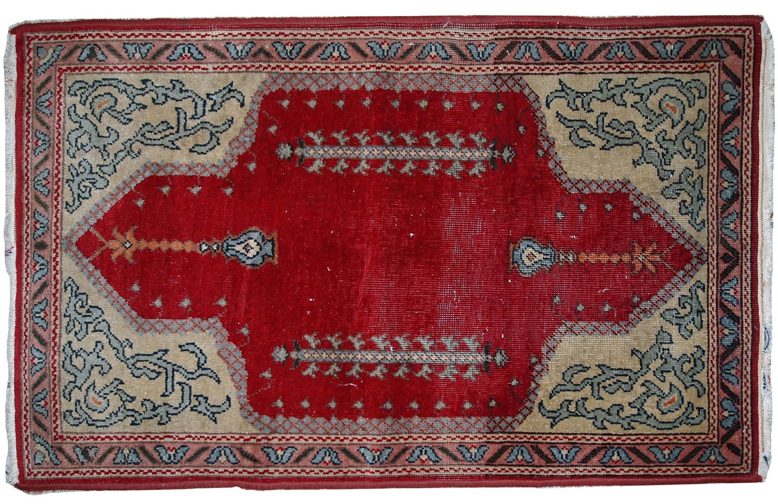 Handmade antique Turkish Konya rug 2.9' x 3.5' (69cm x 108cm) 1920s - 2