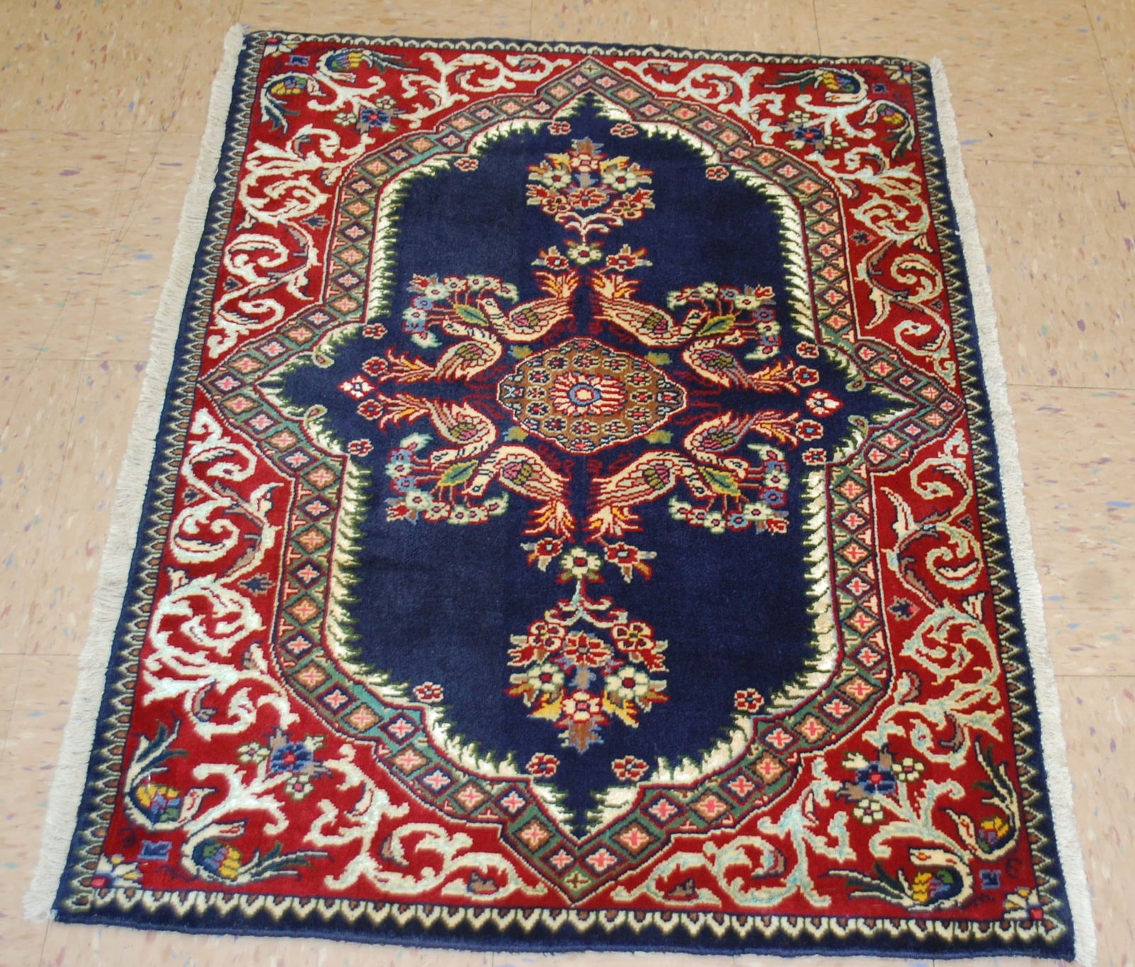 PAIR OF OLD,ANTIQUE PERSIAN-KESHAN RUG 2'5" x 3'4" AND 2'4" X 3'3" - 12