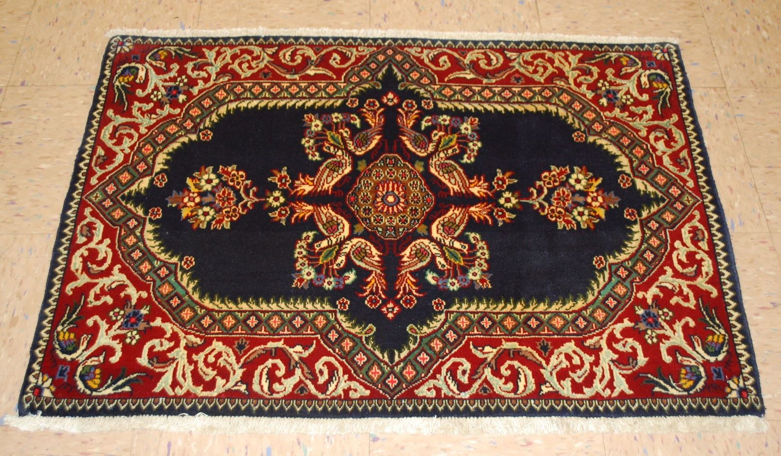 PAIR OF OLD,ANTIQUE PERSIAN-KESHAN RUG 2'5" x 3'4" AND 2'4" X 3'3" - 3