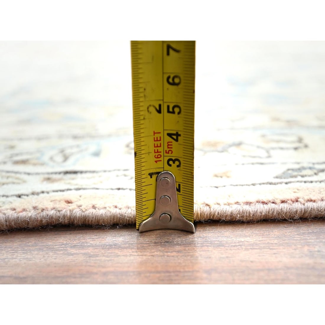 Pale Peach Zoroastrian Hand Knotted 100% Wool Oversized Oriental Rug - 10