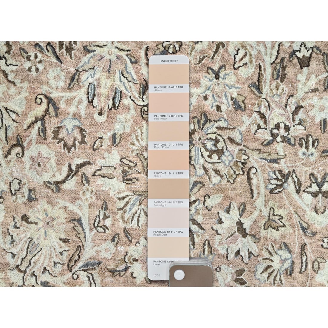 Pale Peach Zoroastrian Hand Knotted 100% Wool Oversized Oriental Rug - 7