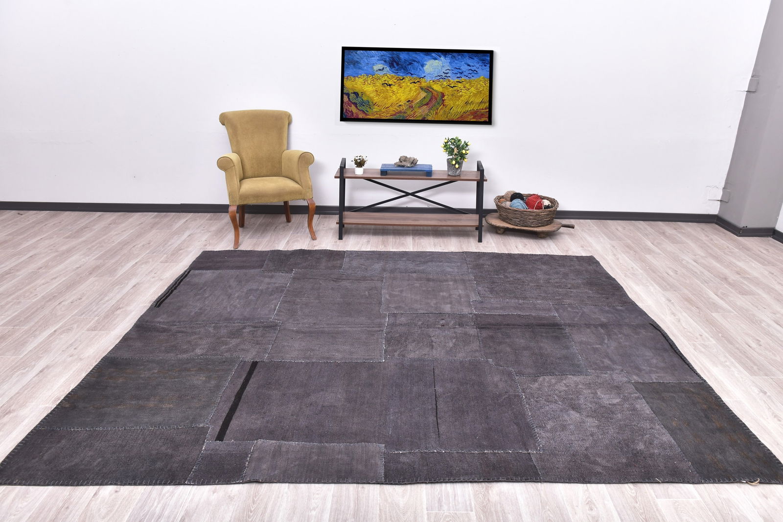 7'10'' x 9'11'' Turkish Hemp Patchwork Rug - 240050 (1 of 14)