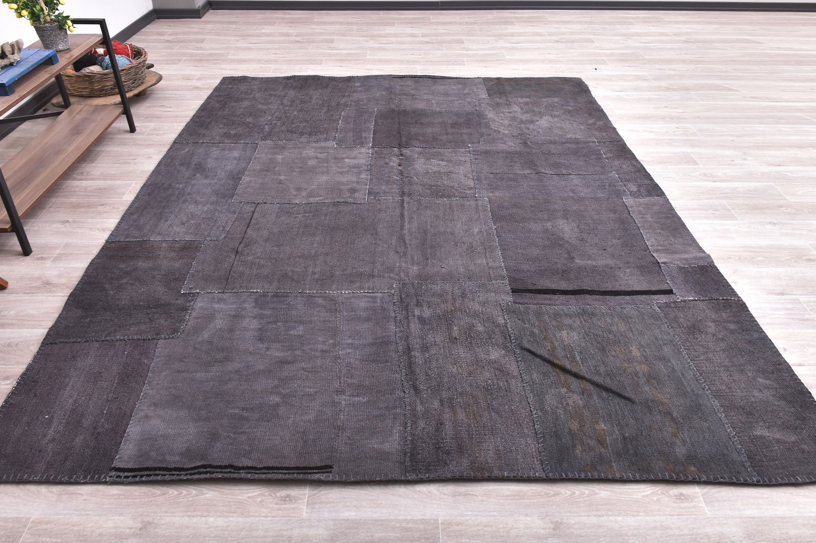 7'10'' x 9'11'' Turkish Hemp Patchwork Rug - 240050 - 3