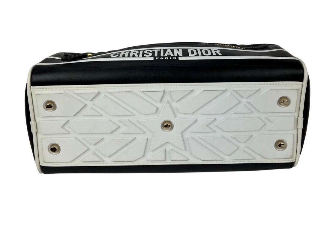 Christian Dior Lambskin Cannage Medium Dior Vibe Zip Bowling Bag - 4