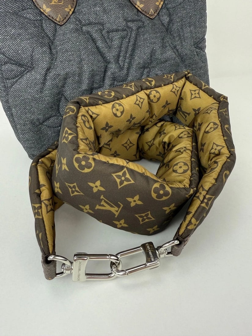 Louis Vuitton Speedy 25 Bandouliere Black Denim Puffer Hand Bag - 11