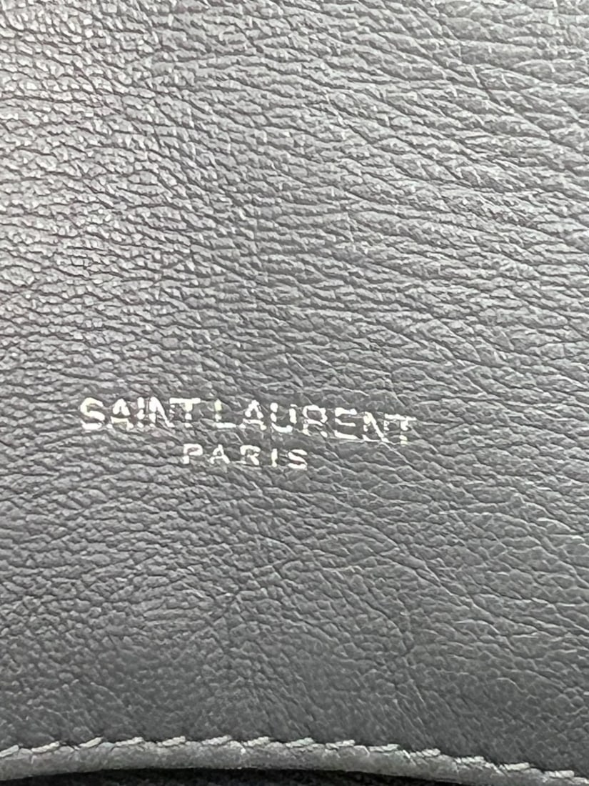 Saint Laurent Lambskin Quilted Small Loulou Puffer Gray Shoulder Bag - 7