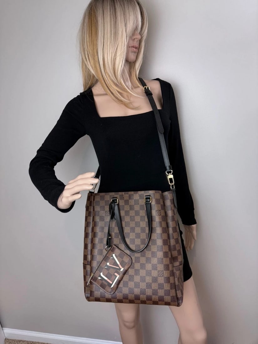 Louis Vuitton Belmont MM Damier Ebene Crossbody Tote Bag - 12