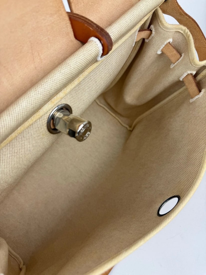 Hermes Toile Vache Herbag 39 MM Natural Shoulder Hand Bag - 5