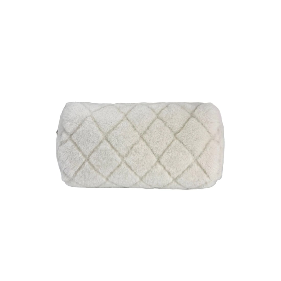 Chanel Shearling Quilted White Lambskin Bowler Crossbody Shoulder Bag - 7
