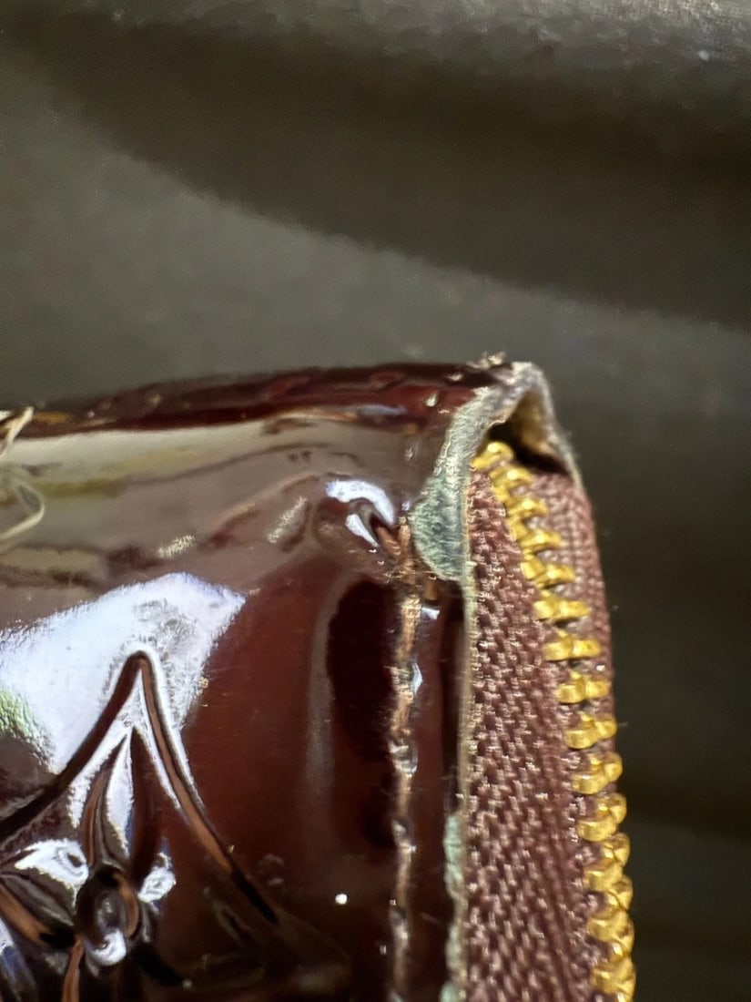 Louis Vuitton Burgundy Vernis Patent Leather Zippy Wallet Clutch - 5