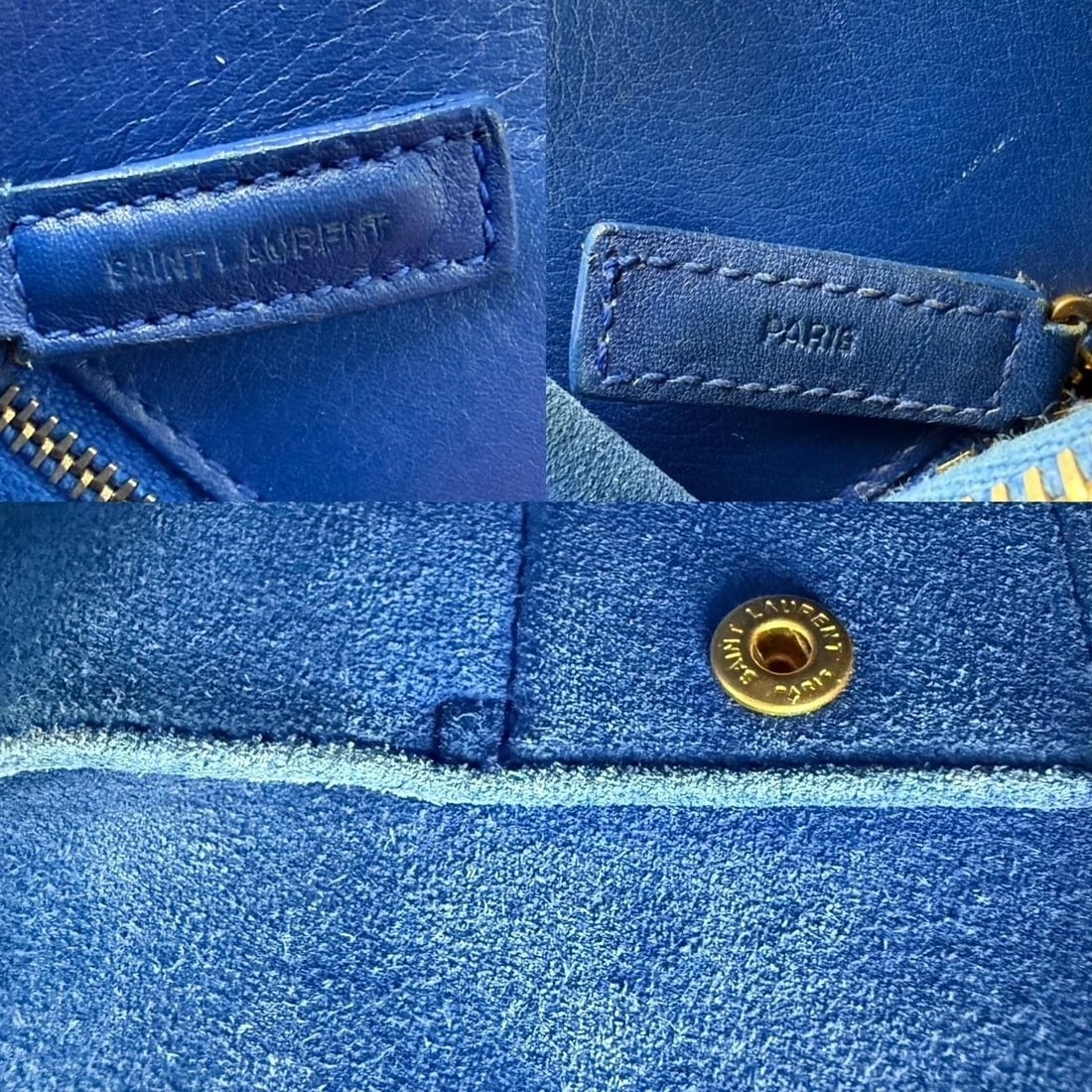 Saint Laurent Sac De Jour Blue Leather Hand Bag - 6