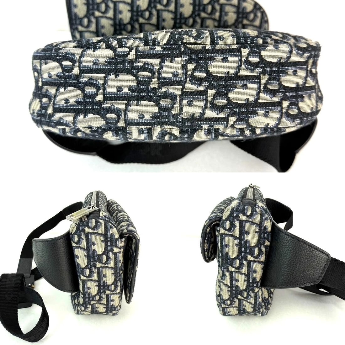 Christian Dior Oblique World Tour saddle Belt Blue Belt Bag - 4