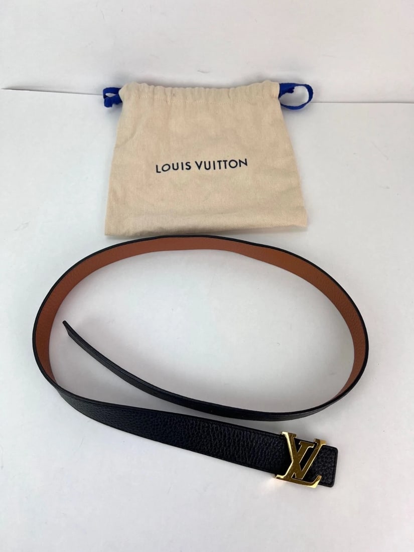 Louis Vuitton 30mm Black Brown Leather Reversible Initiales Belt 80/32 - 7