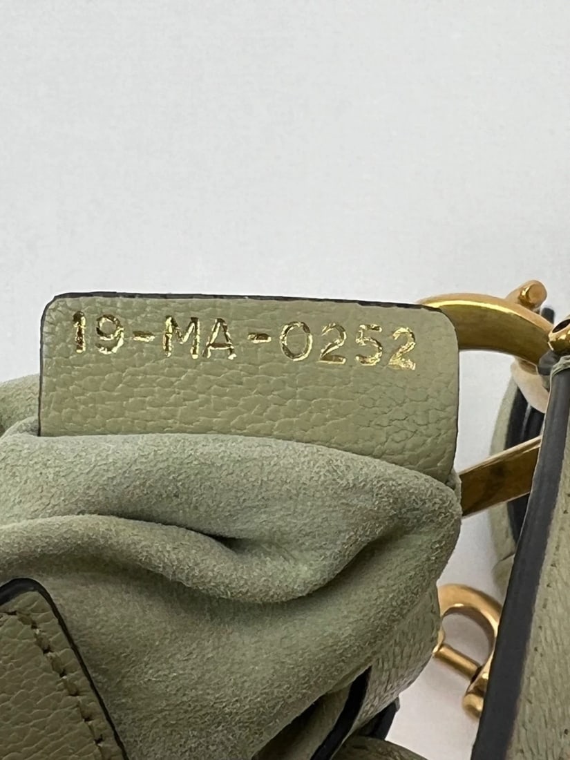 Christian Dior Goatskin Light Green Micro Saddle Bag with Strap - 5
