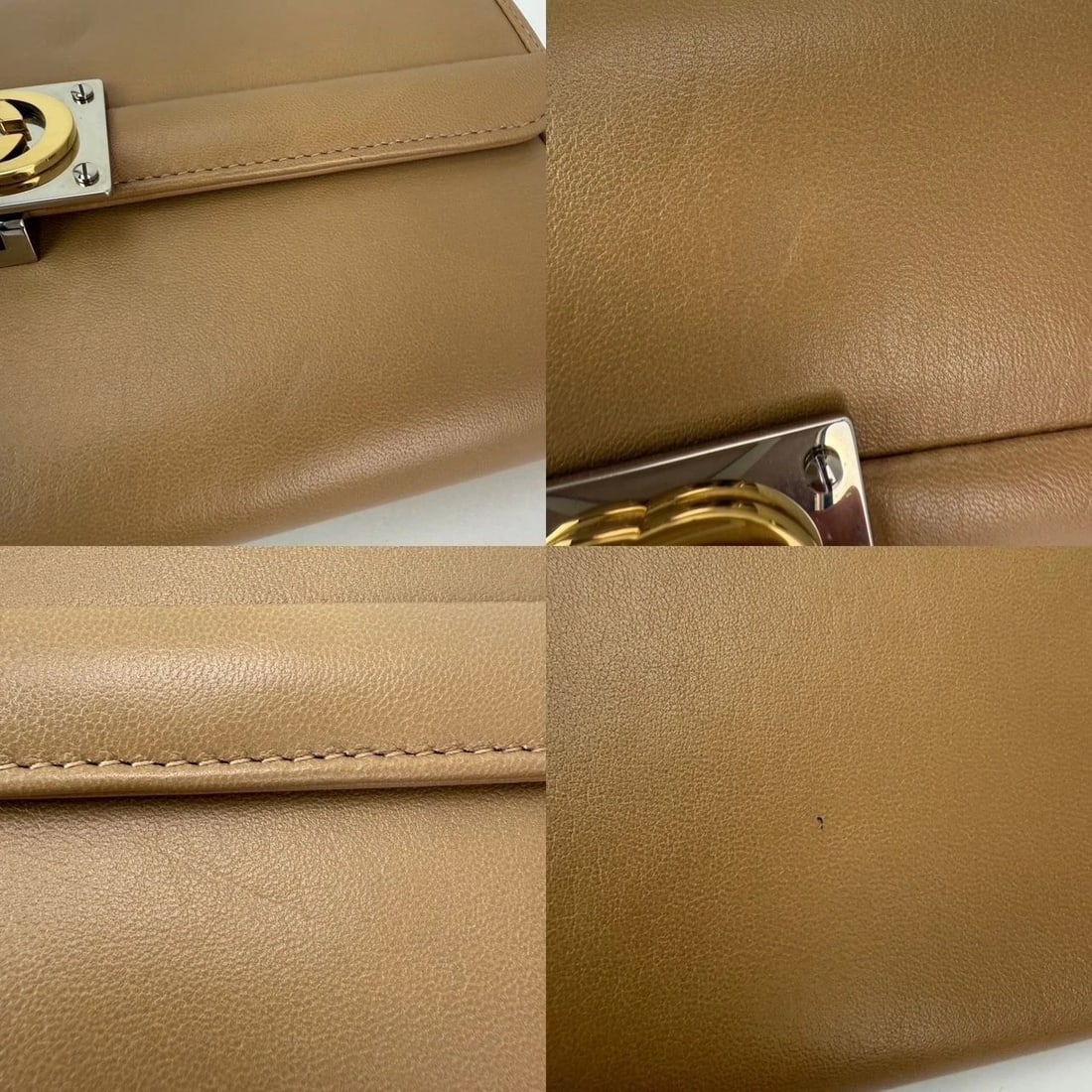 Gucci Lambskin G Linea Matisse Interlocking Beige Clutch Shoulder Bag - 7