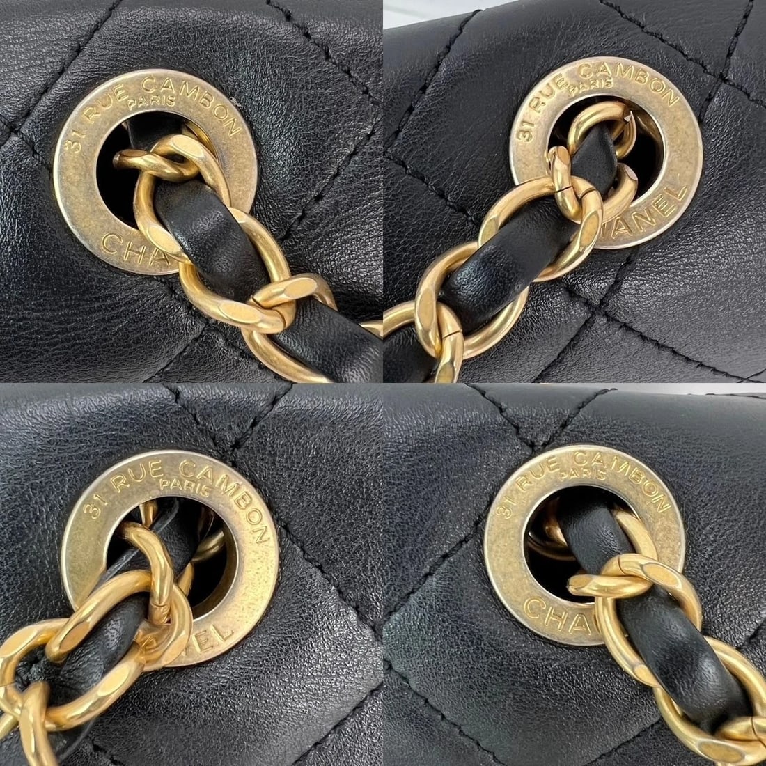 Chanel Calfskin Quilted Enchained Black Flap Shoulder Bag - 9