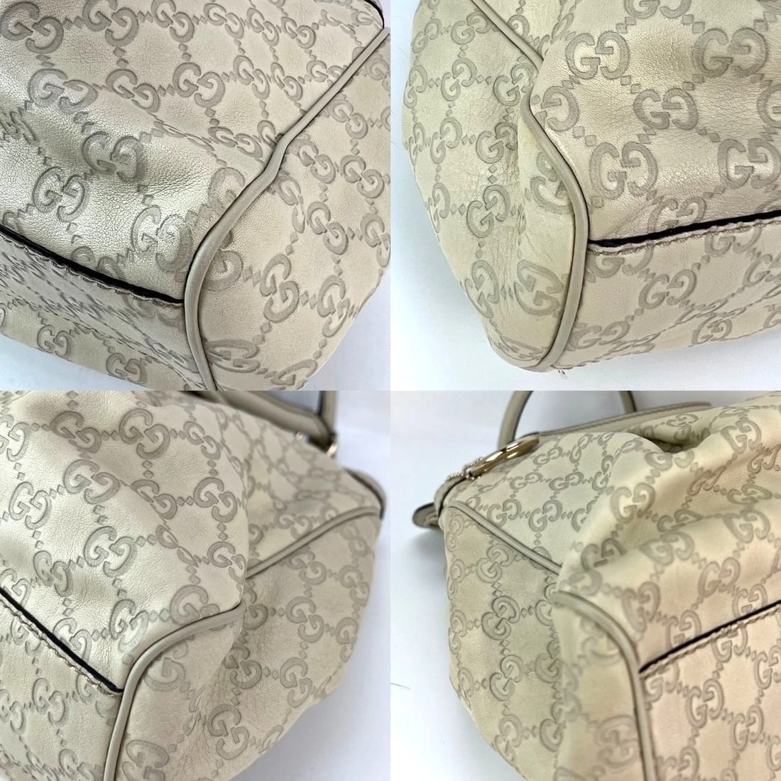 Gucci Sukey Medium Guccissima Leather Mystic White Tote - 8