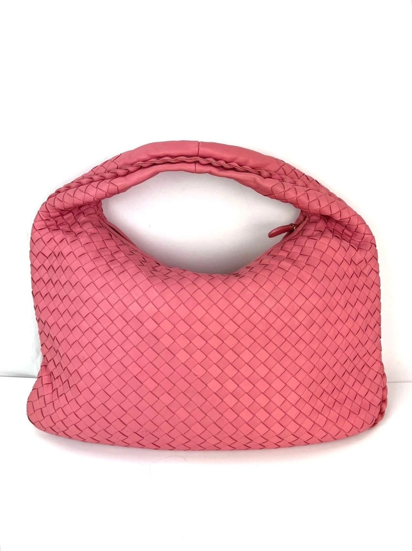 Bottega Veneta Nappa Intrecciato Medium Veneta Hobo Rose Pink Bag - 3