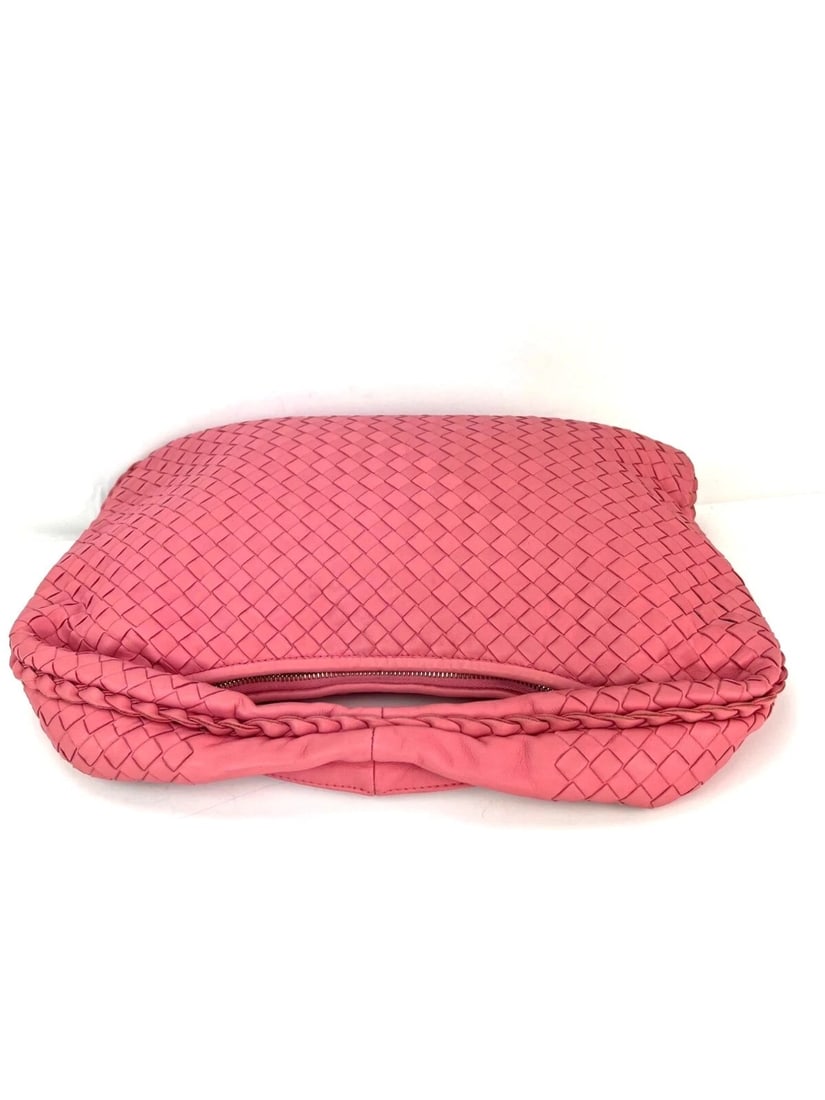 Bottega Veneta Nappa Intrecciato Medium Veneta Hobo Rose Pink Bag - 4