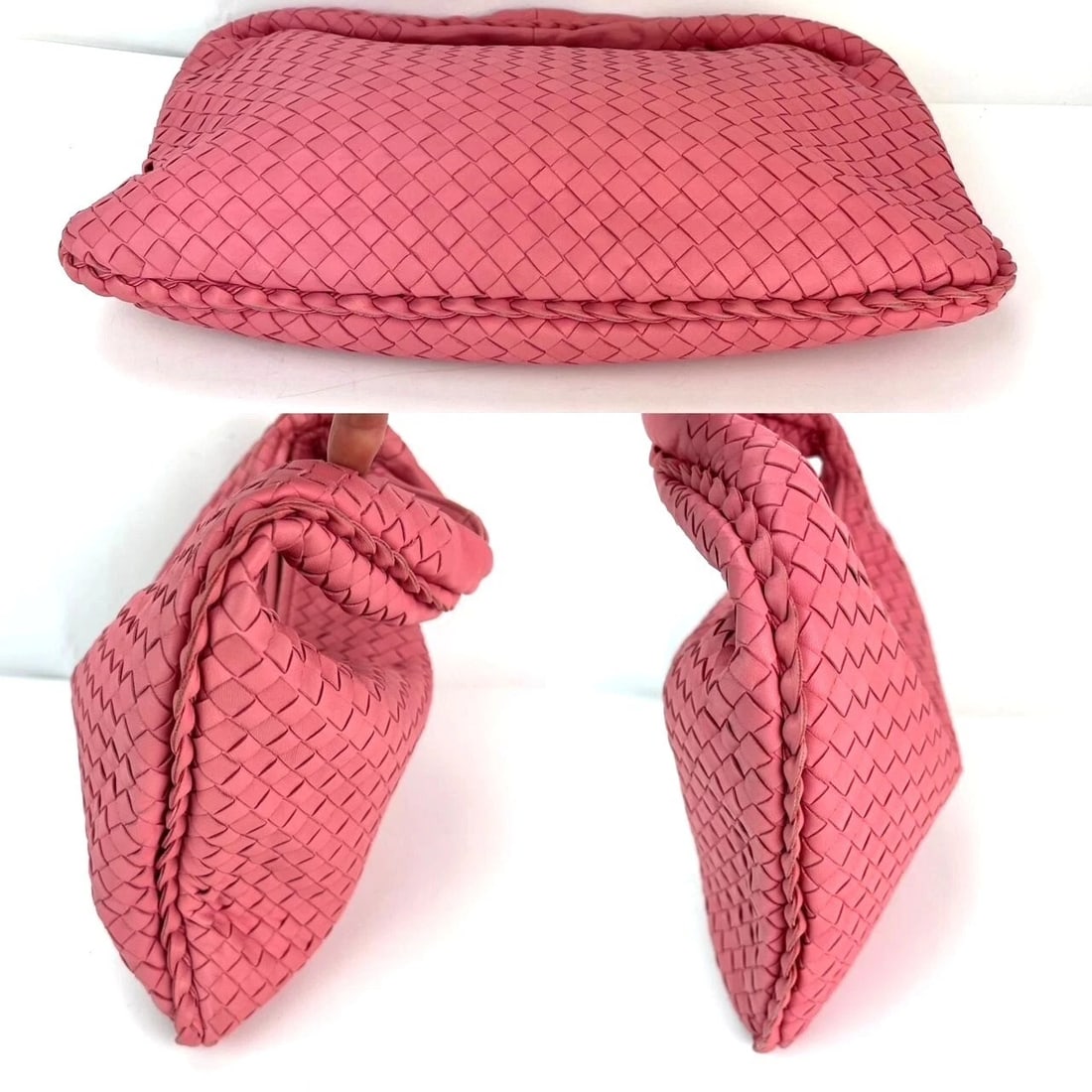 Bottega Veneta Nappa Intrecciato Medium Veneta Hobo Rose Pink Bag - 5