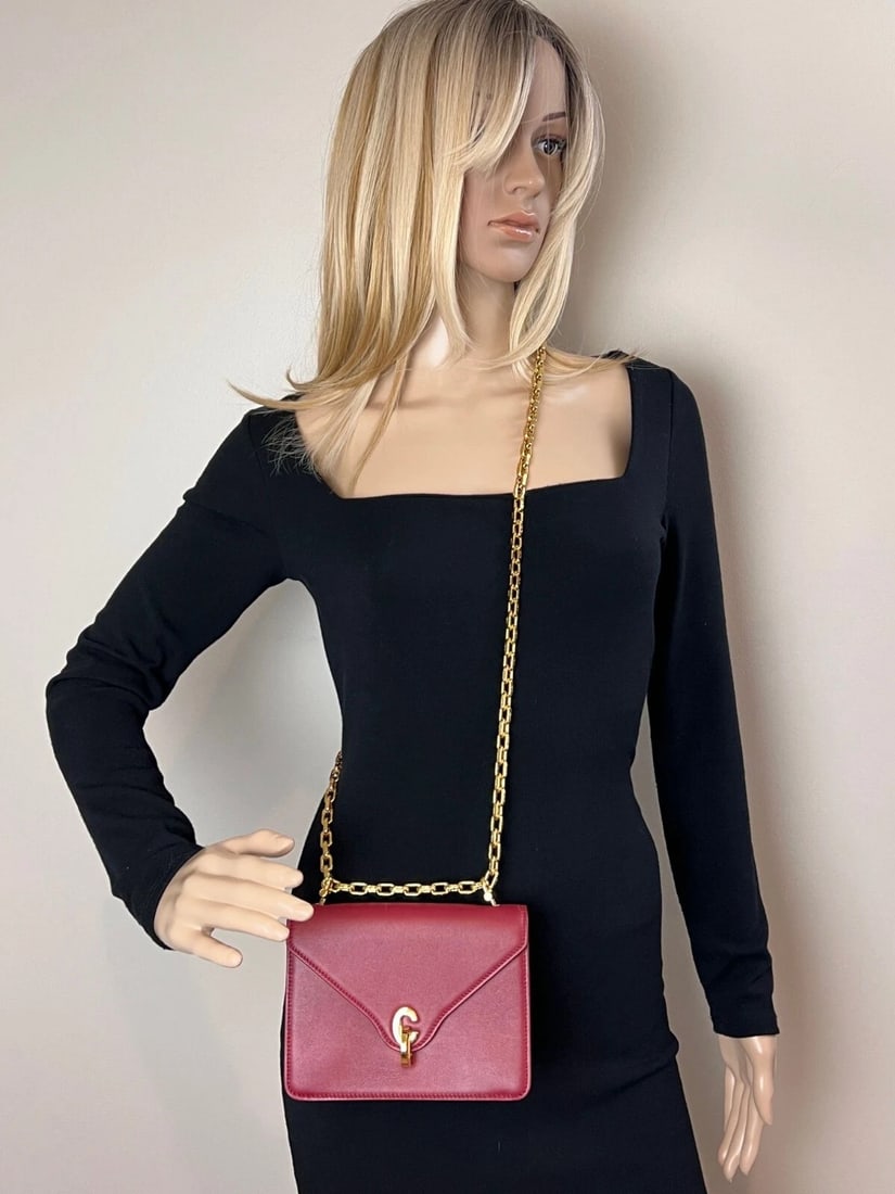 Christian Dior C'est Dior Mini Flap Burgundy Leather Shoulder Bag - 9